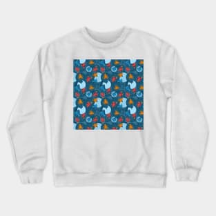 Frogs in my lily pond | Blue Teal Color palette Crewneck Sweatshirt